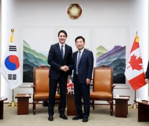 트뤼도 캐나다 총리, 김진표 국회의장 만나…“韓, 경제안보 최적 파트너”